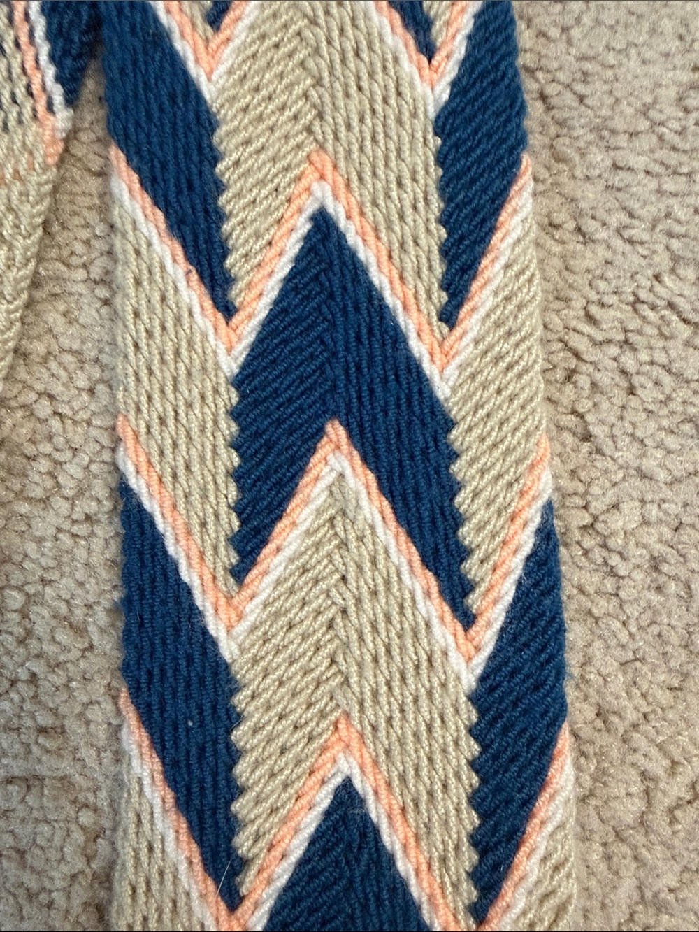 Classic Salt crossbody Navy, Cream & Peach strap - Picture 4 of 5